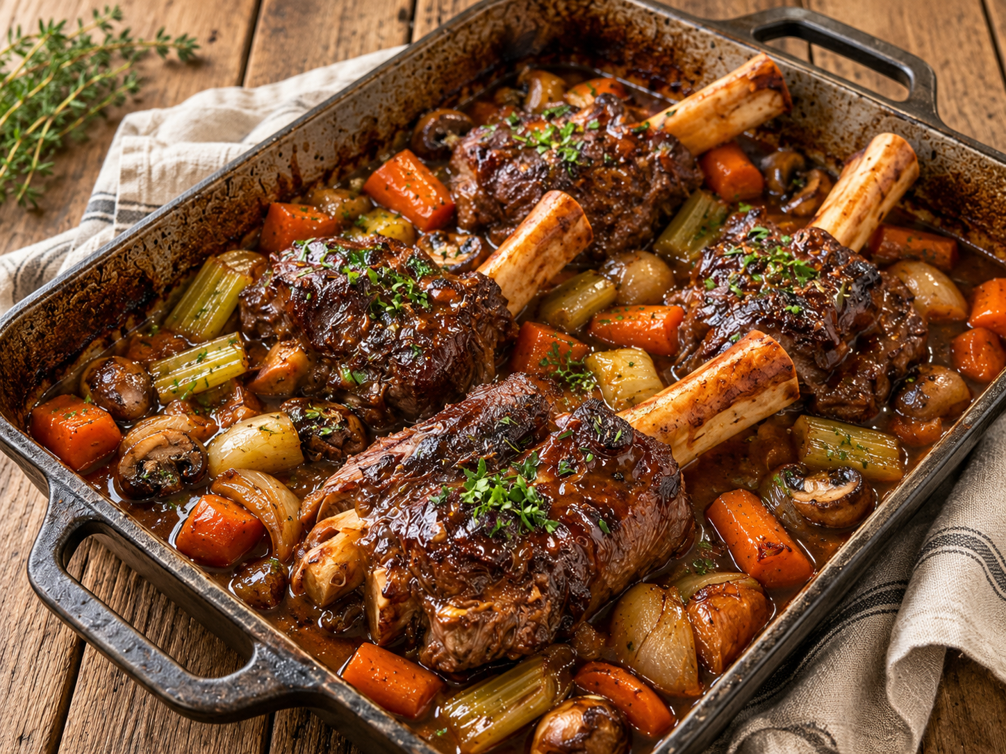 Slow-Braised Beef Shanks with Rich Brown Gravy