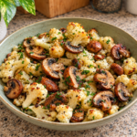Garlic Herb Roasted Cauliflower and Mushrooms