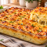 Cheesy Potato Casserole with Golden Baked Cheese