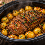 Slow Cooker Garlic Butter Beef Roast