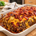 Bacon Cheeseburger Meatloaf Recipe with Cheddar