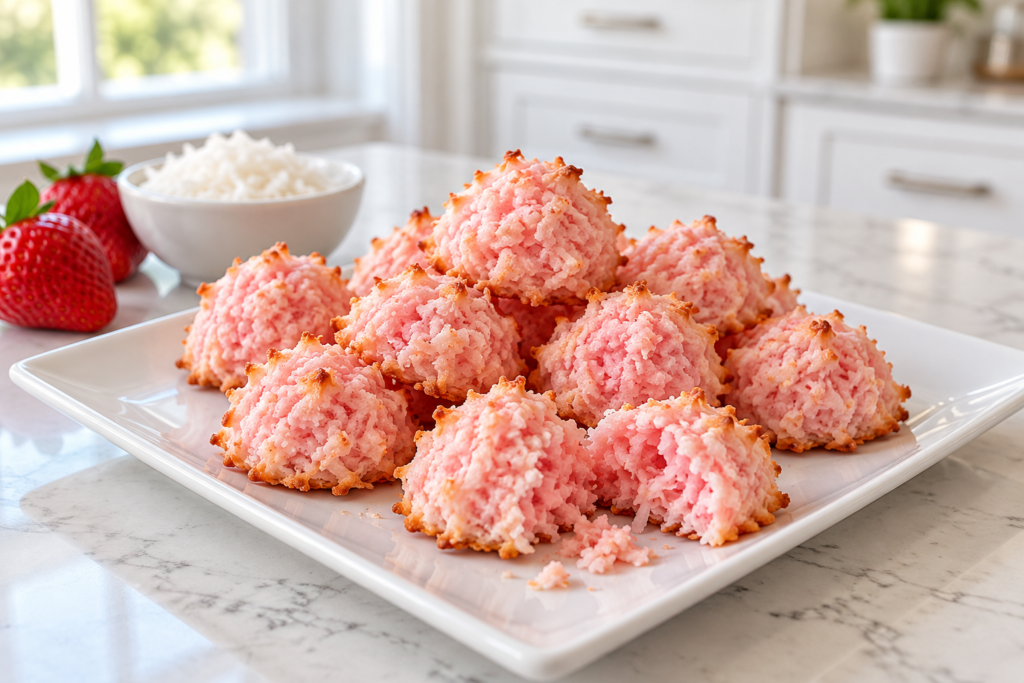 Strawberry Coconut Macaroons