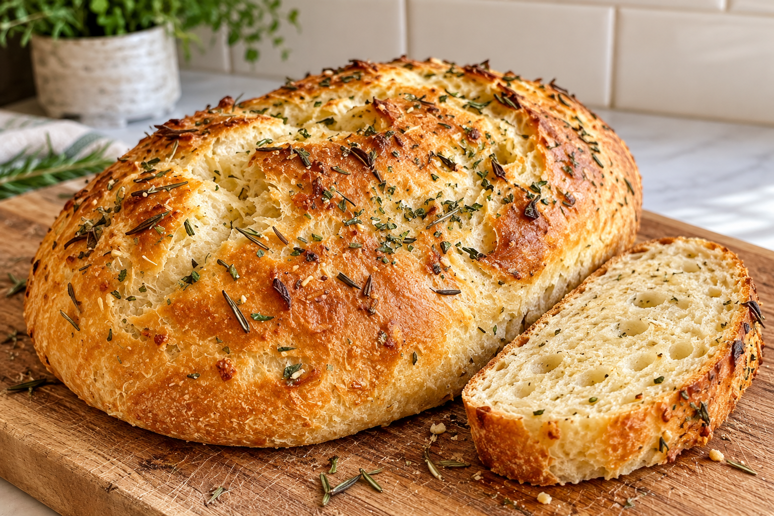 Easy Garlic Rosemary Bread