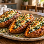 Spinach and Feta Stuffed Sweet Potatoes