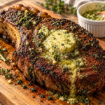 Garlic Herb Butter Basted Bone-In Beef Roast