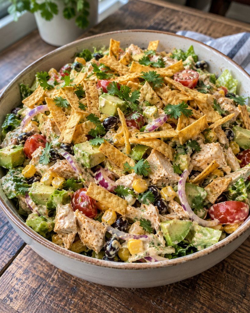 Creamy Crunchy Chicken Taco Salad