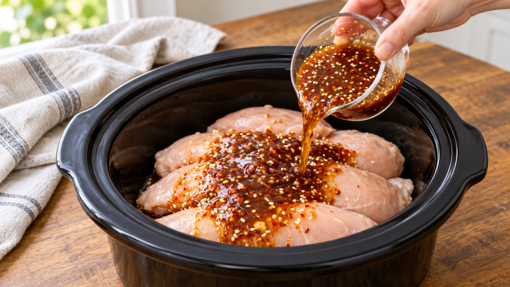 Slow Cooker Honey Garlic Sesame Chicken Recipe