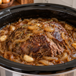 Slow Cooker French Onion Pot Roast with Rich Gravy