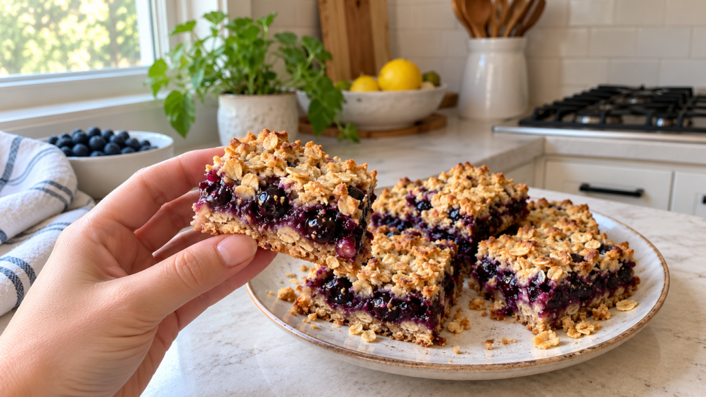Homemade Blueberry Oatmeal Breakfast Bars