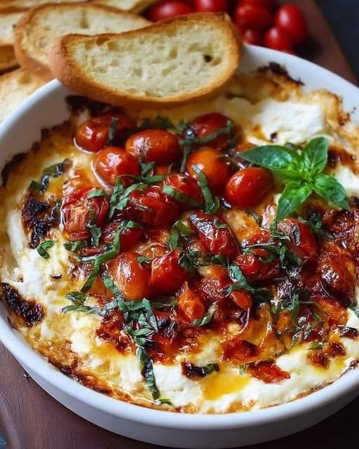 Light Baked Ricotta with Burst Cherry Tomatoes