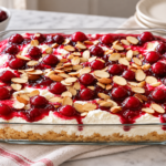 No-Bake Cherry Almond Cream Cheese Dessert