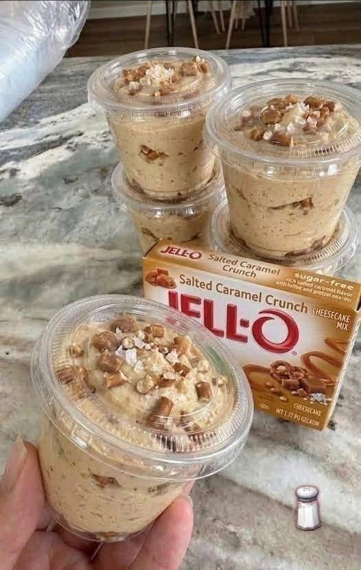 Salted Caramel Crunch Protein Fluff Cups