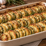 Crispy Garlic Parmesan Zucchini & Potato Tian
