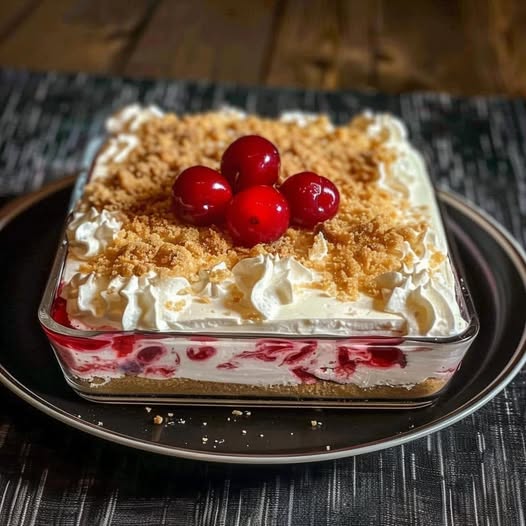 no-bake cherry cheesecake dessert