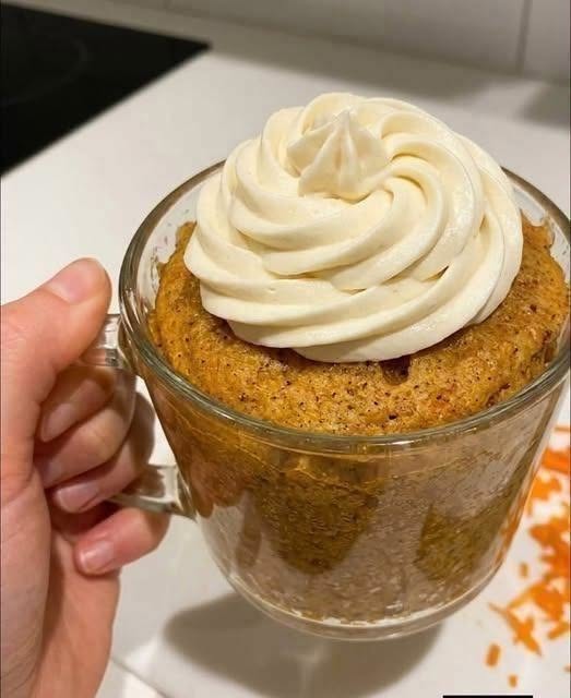 Carrot Cake Mug Cake with Cream Cheese Frosting