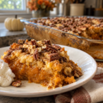 Easy Pumpkin Dump Cake with Buttery Pecan Topping