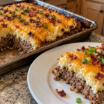 Sheet Pan Cowboy Meatloaf with Cheesy Mashed Potatoes