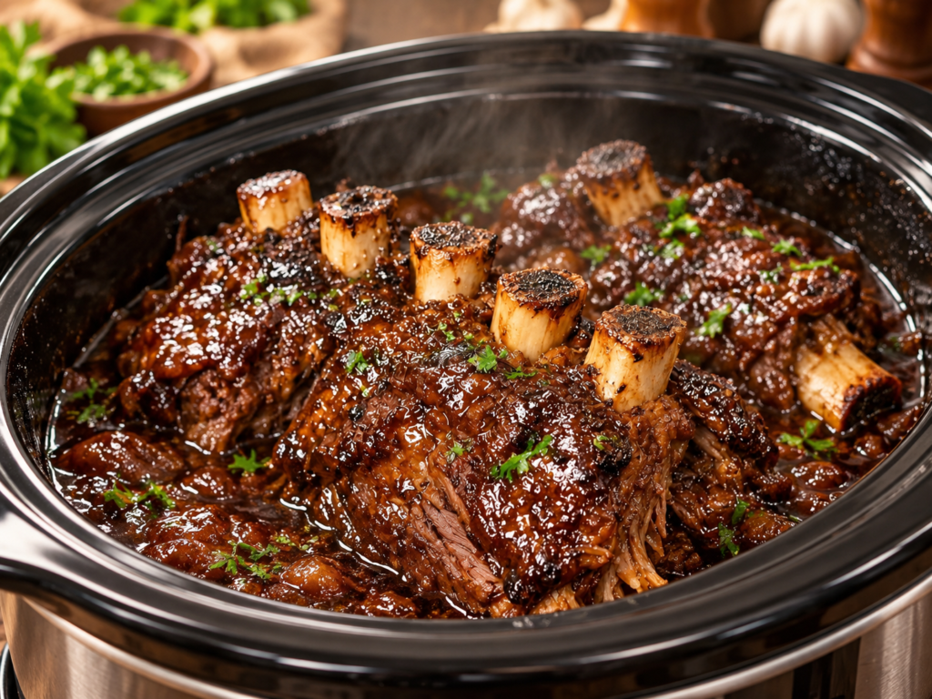 Slow Cooker Beef Short Ribs with Brown Sugar Glaze