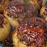 BBQ Glazed Meatloaf Stuffed Onions – Easy Dinner Recipe
