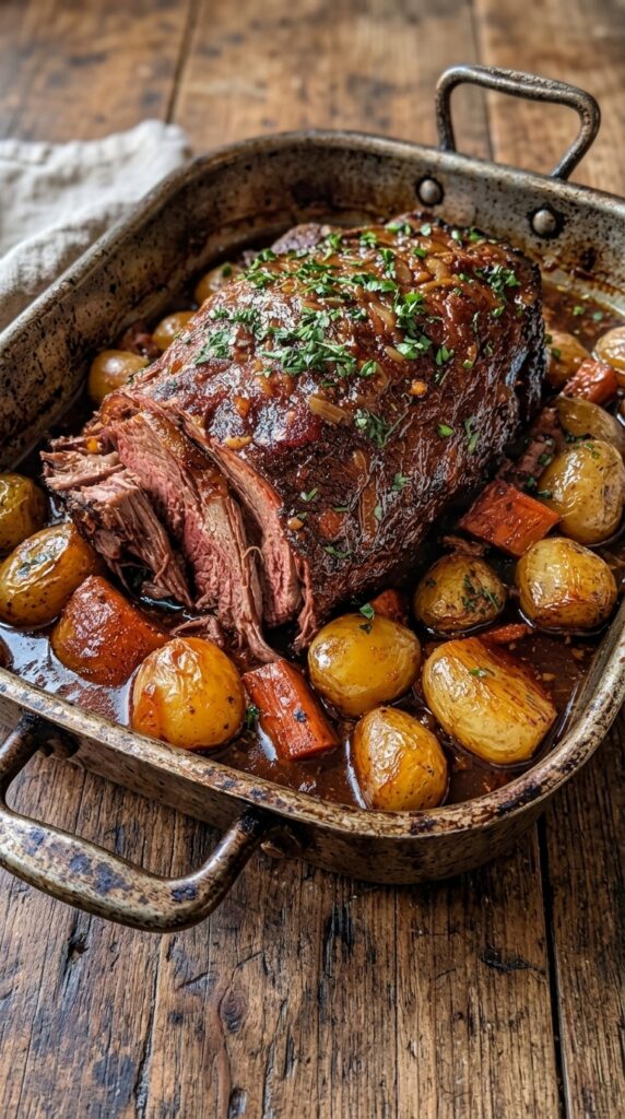 Slow-Cooked Garlic Butter Beef Pot Roast Recipe