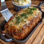 French Onion Meatloaf with Melted Gruyère Cheese