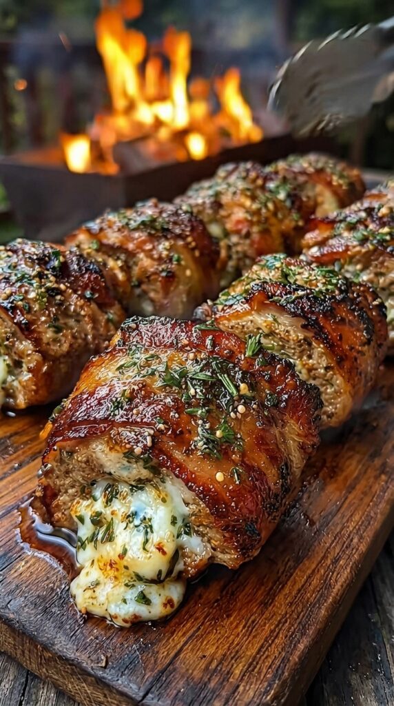 Garlic Butter Herb & Cheese-Stuffed Steak Rolls – Easy Juicy Dinner Recipe
