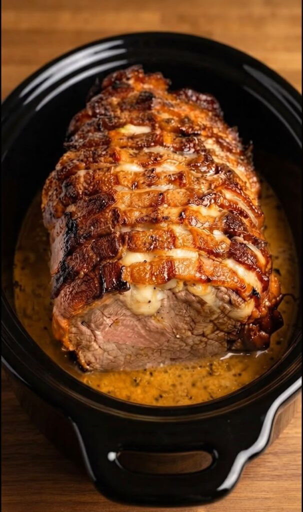 Slow Cooker Garlic Herb Pork Roast