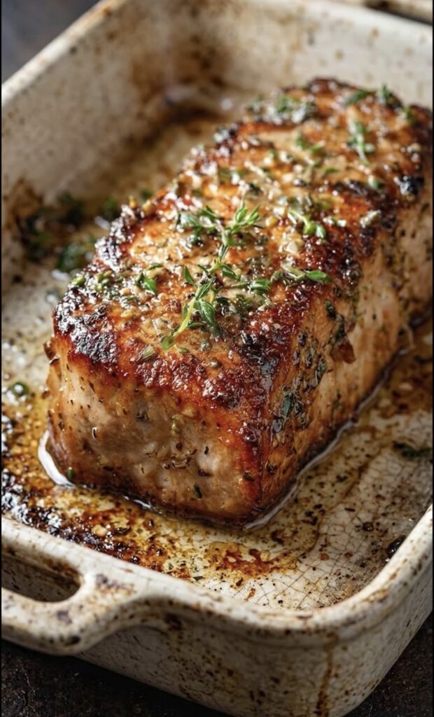 Garlic Butter Herb Roasted Pork Loin