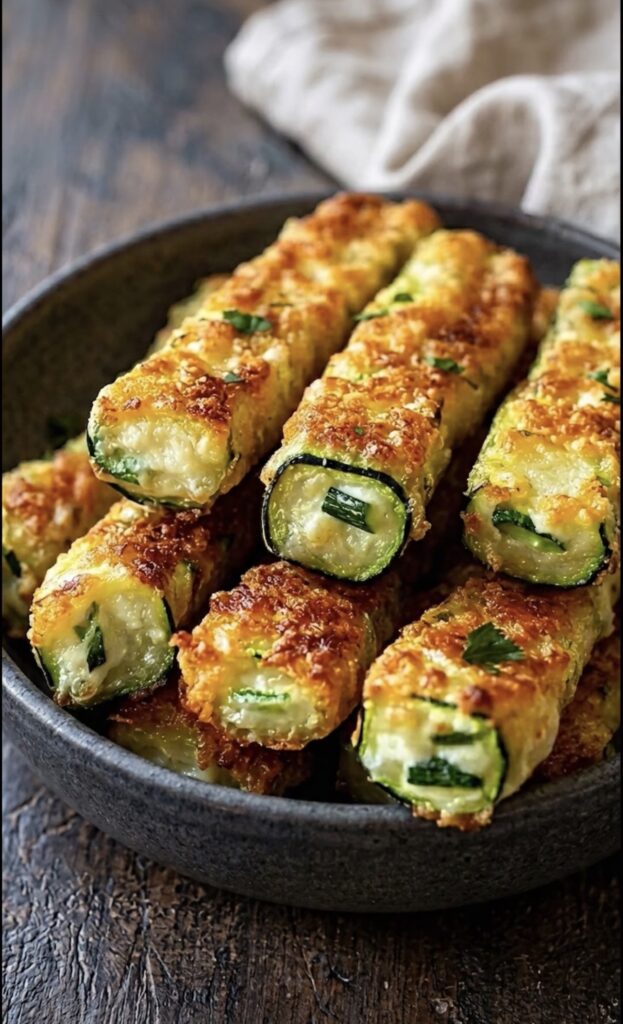 Crispy Cheesy Zucchini Roll-Ups