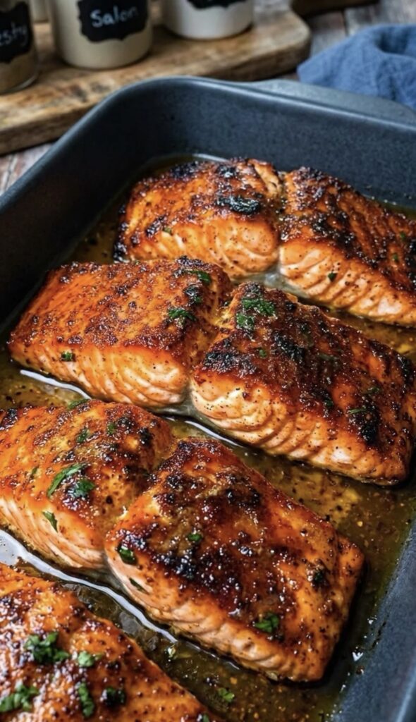 Garlic Butter Honey Baked Salmon