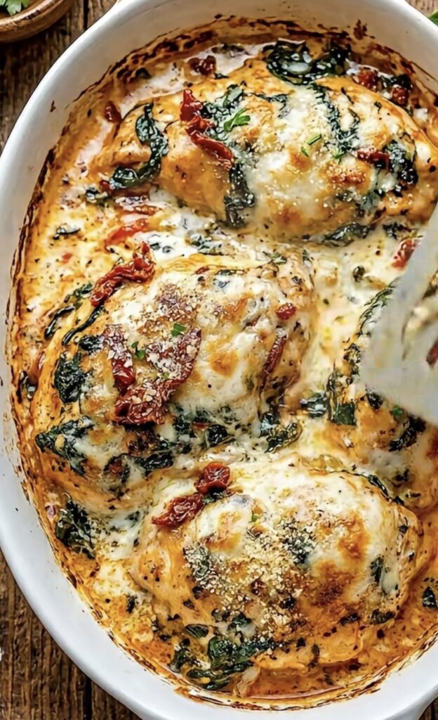 Creamy Tuscan Garlic Chicken with Spinach & Sun-Dried Tomatoes