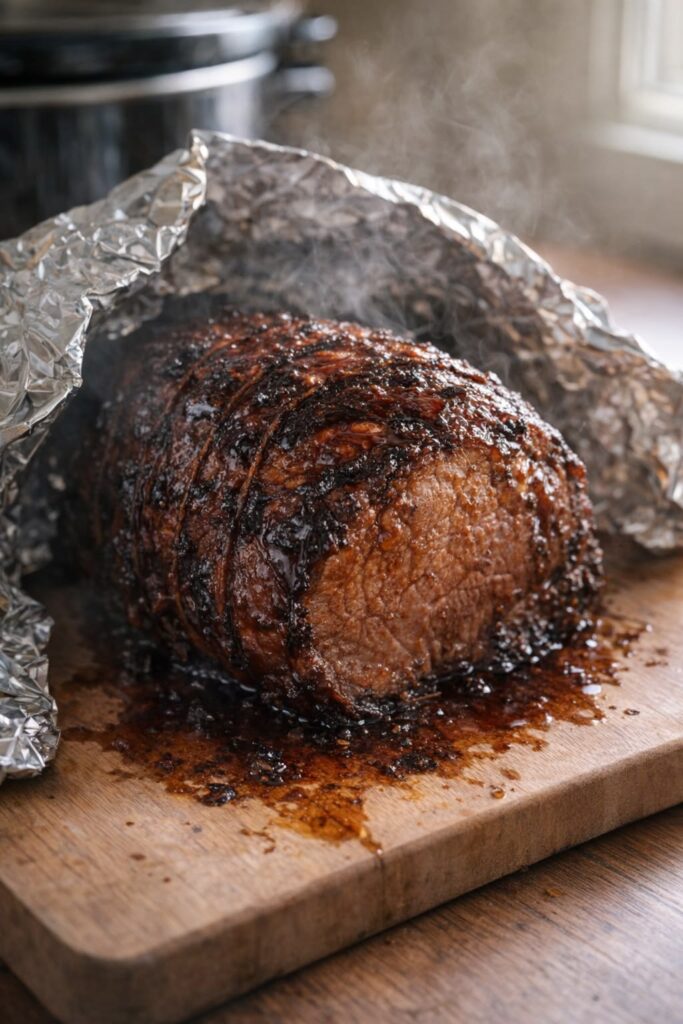 Sticky Honey Garlic Glazed Beef Roast