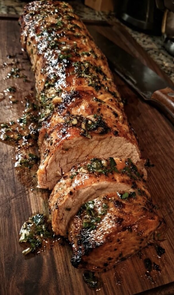 Garlic Butter Herb Roasted Pork Tenderloin