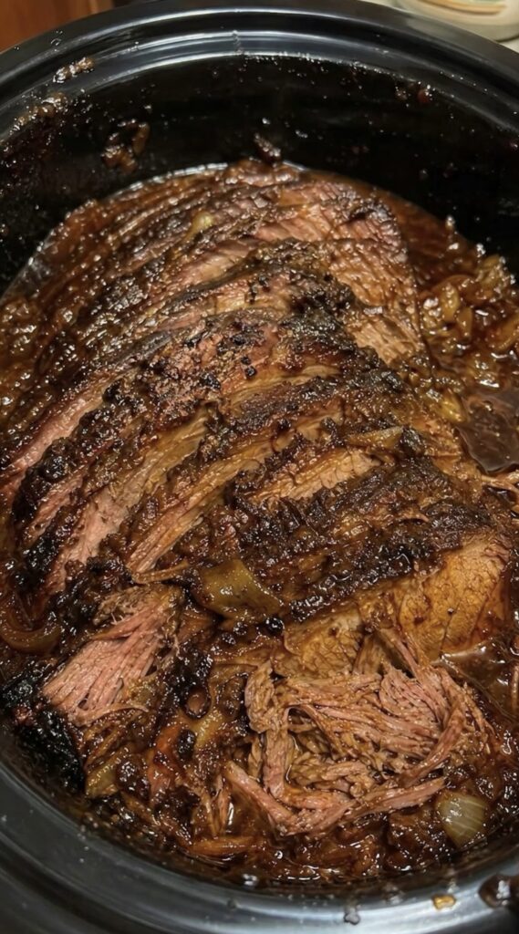 Slow Cooker Brown Sugar BBQ Beef Brisket