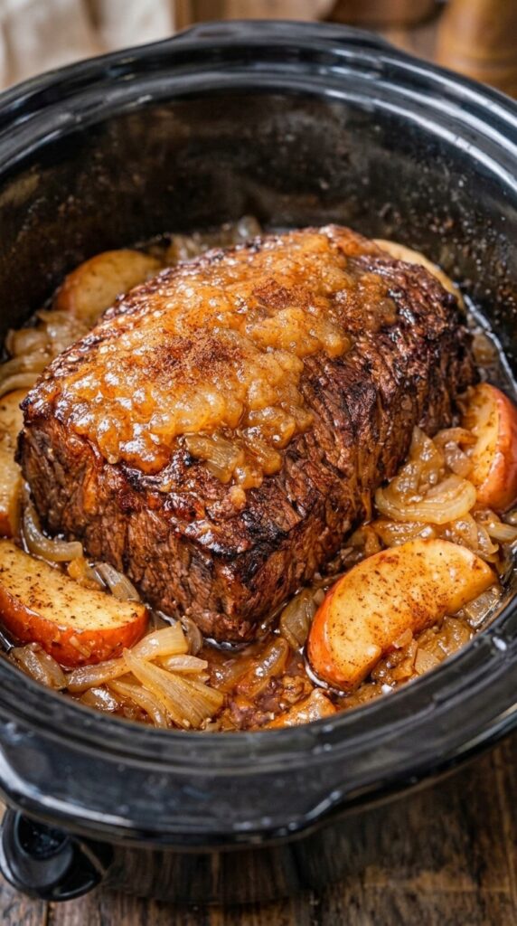 Slow Cooker Apple Onion Pot Roast