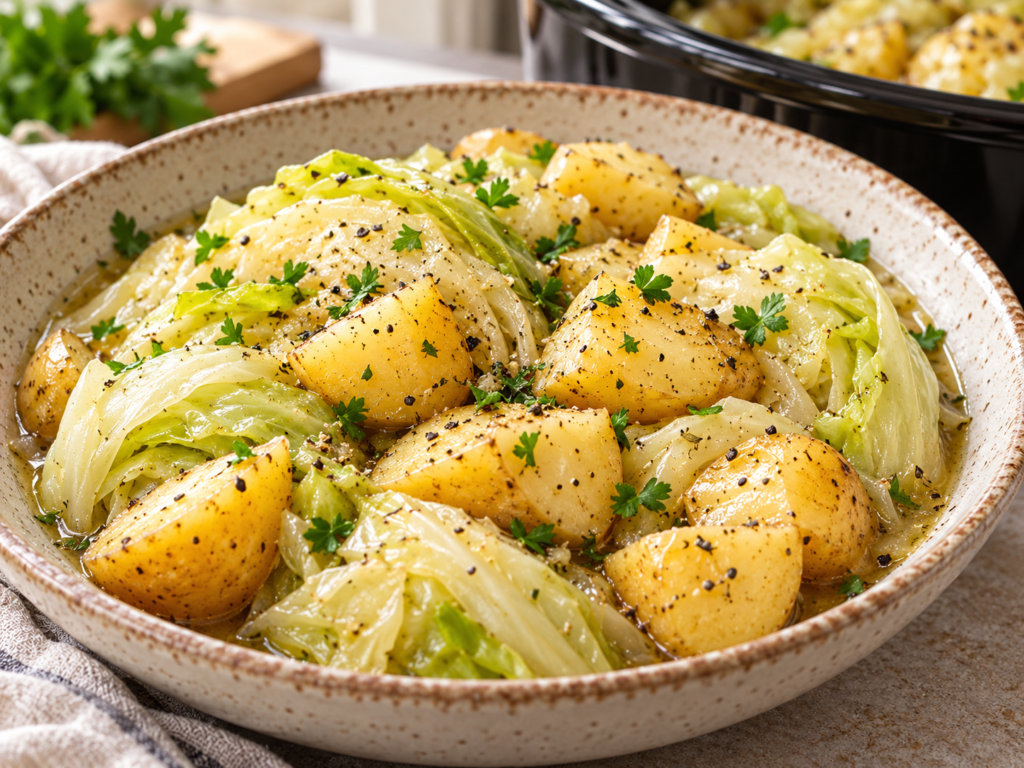 Slow cooker cabbage and potatoes