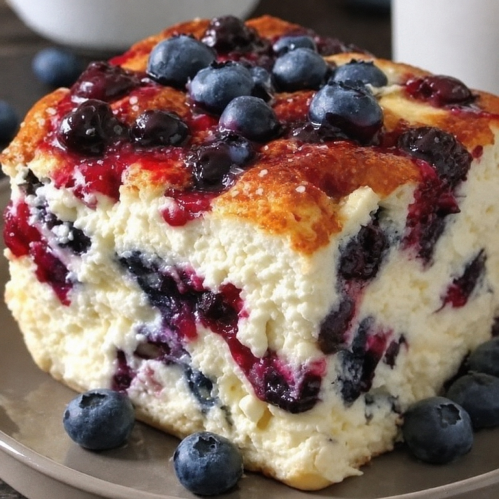 Blueberry Cottage Cheese Breakfast Bake
