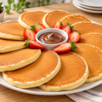Easy Fluffy Pancakes with Strawberries