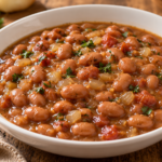 Easy Hearty Bean Stew with Tomatoes and Peppers