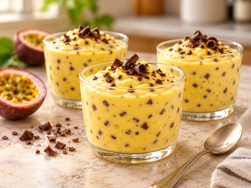 Creamy passion fruit dessert