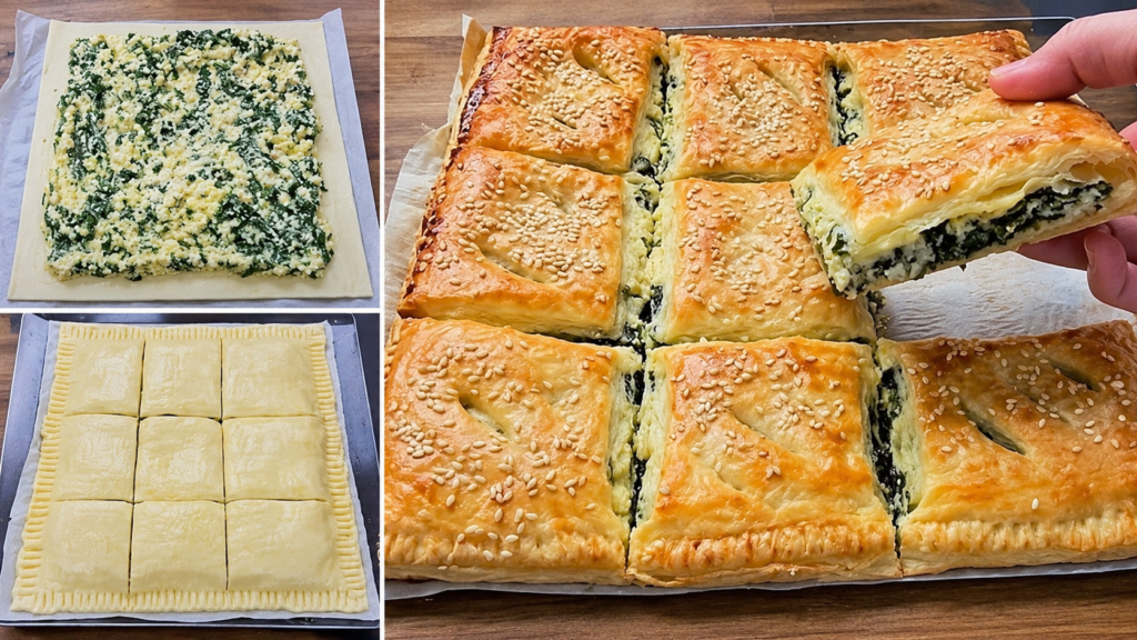 Spinach and Feta Puff Pastry Squares Recipe