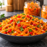 Easy Carrot Salad with Red Pepper & Garlic