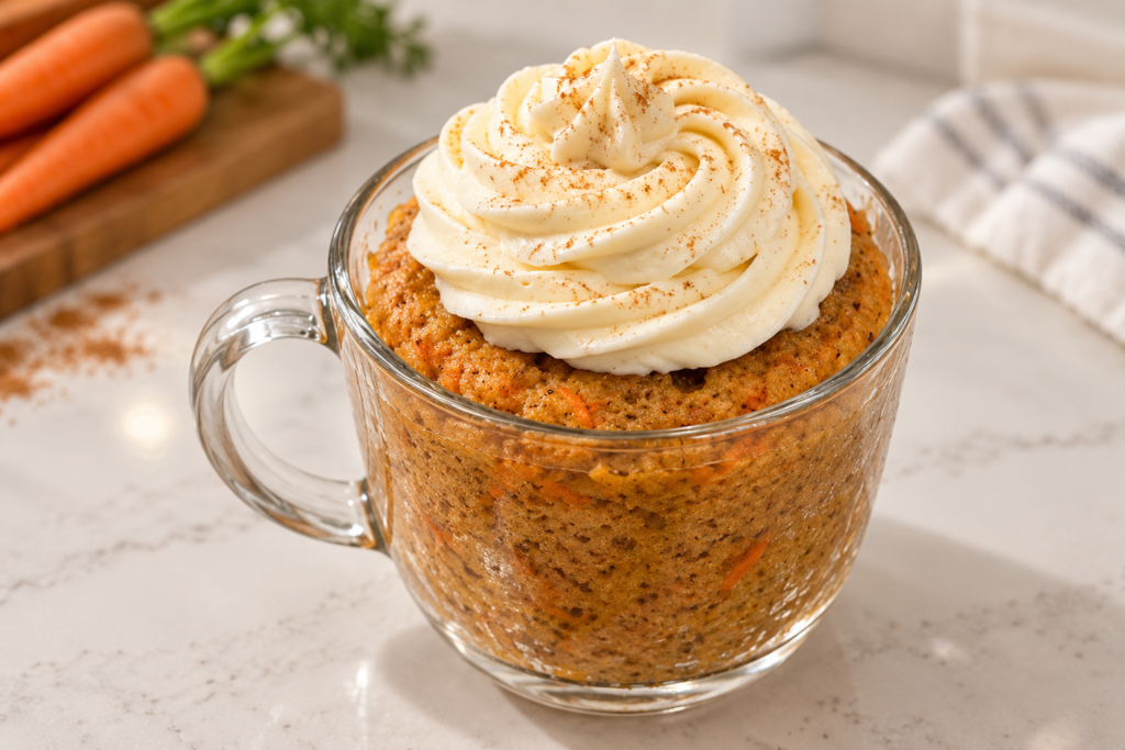 High-protein carrot cake mug cake