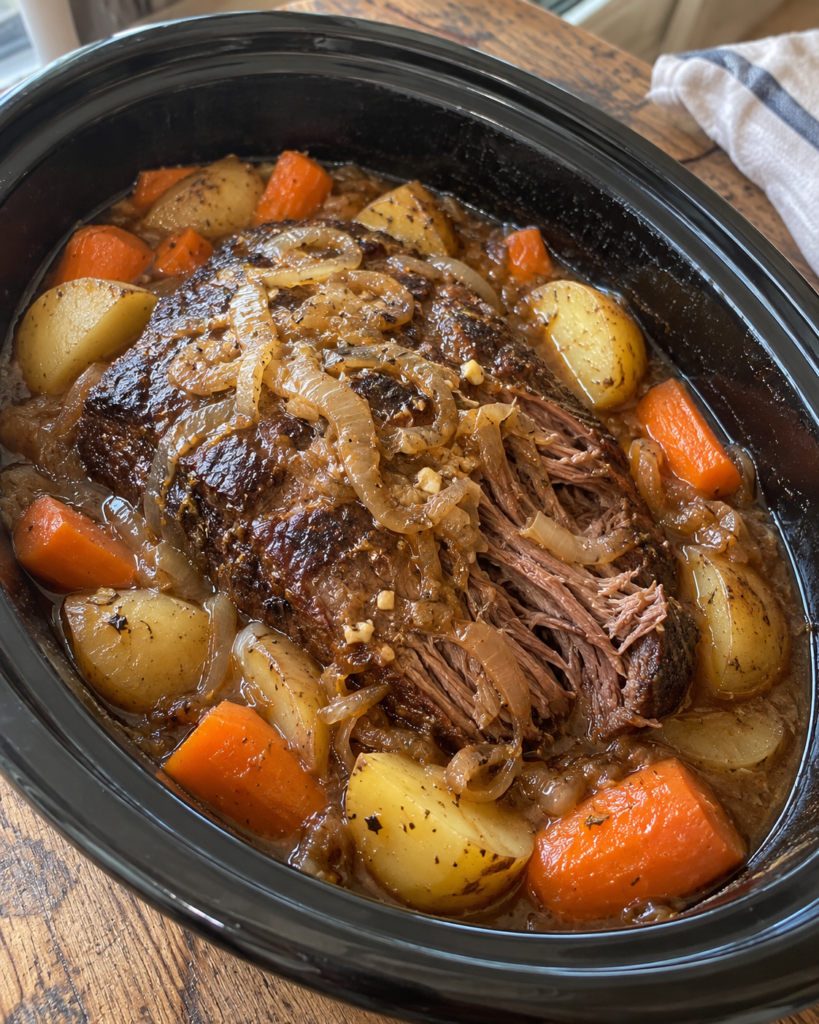 Slow Cooker Garlic Onion Pot Roast