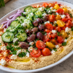 Mediterranean Loaded Hummus Platter with Feta