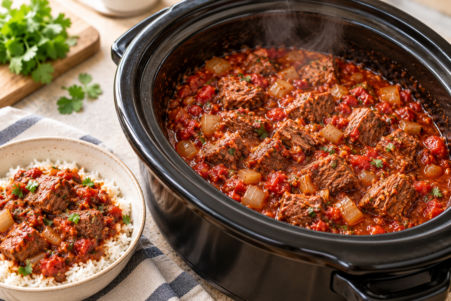Slow Cooker 3-Ingredient Salsa Beef