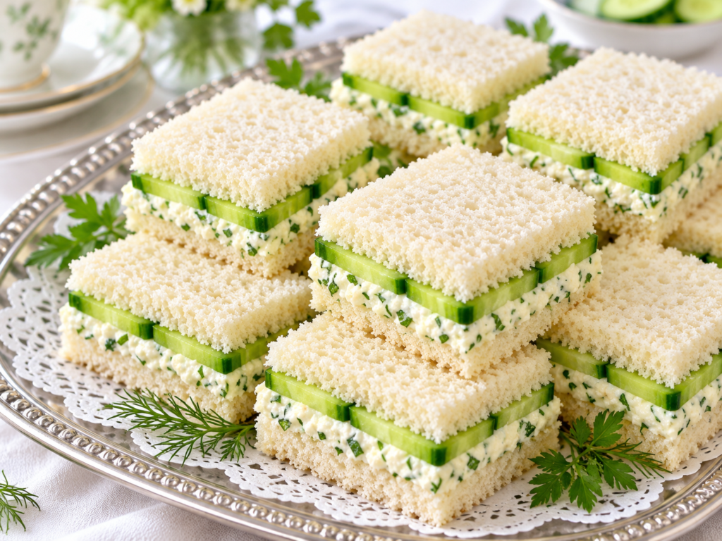 Easy Cucumber Tea Sandwiches with Cream Cheese
