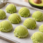 Frozen avocado scoops