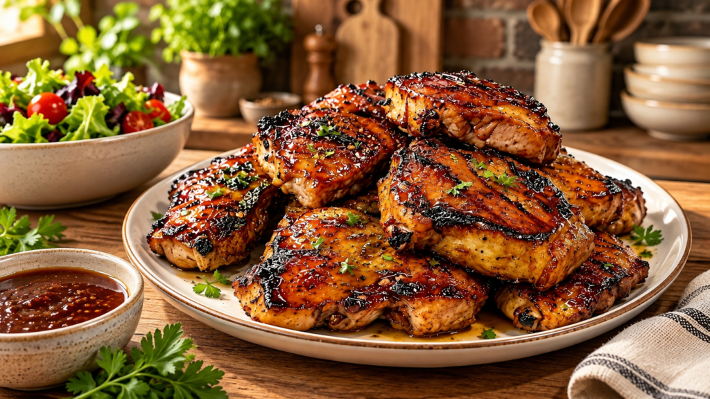 Easy Honey Garlic BBQ Chicken Thighs – Juicy & Sticky