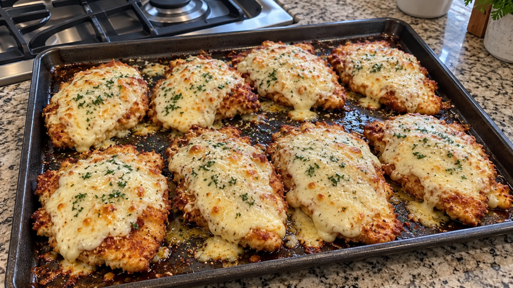 Cheesy Baked Garlic Parmesan Chicken Cutlets